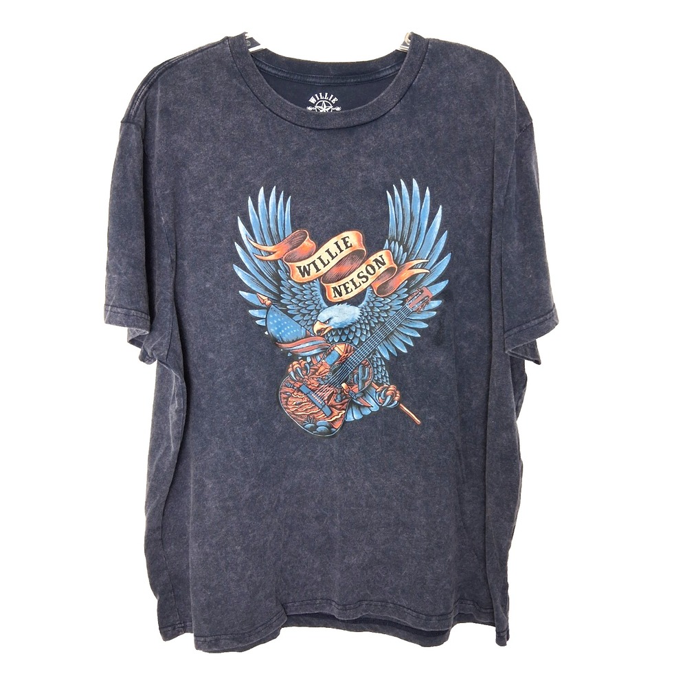 Willie Nelson Graphic Band‎ T Shirt Size XL Guitar Eagle Texas Legend Licensed